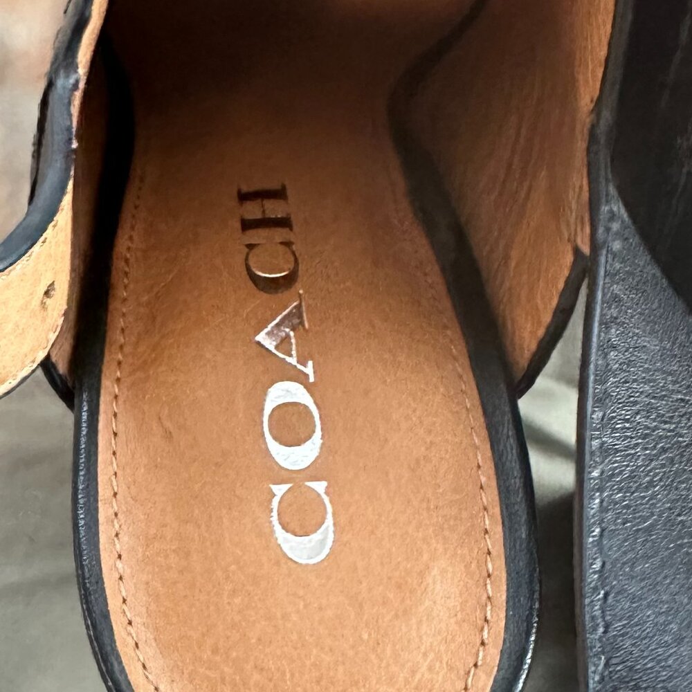 Coach Black Leather Platform Clog Heels – Size 6.5 – Like New - Picture 6 of 7